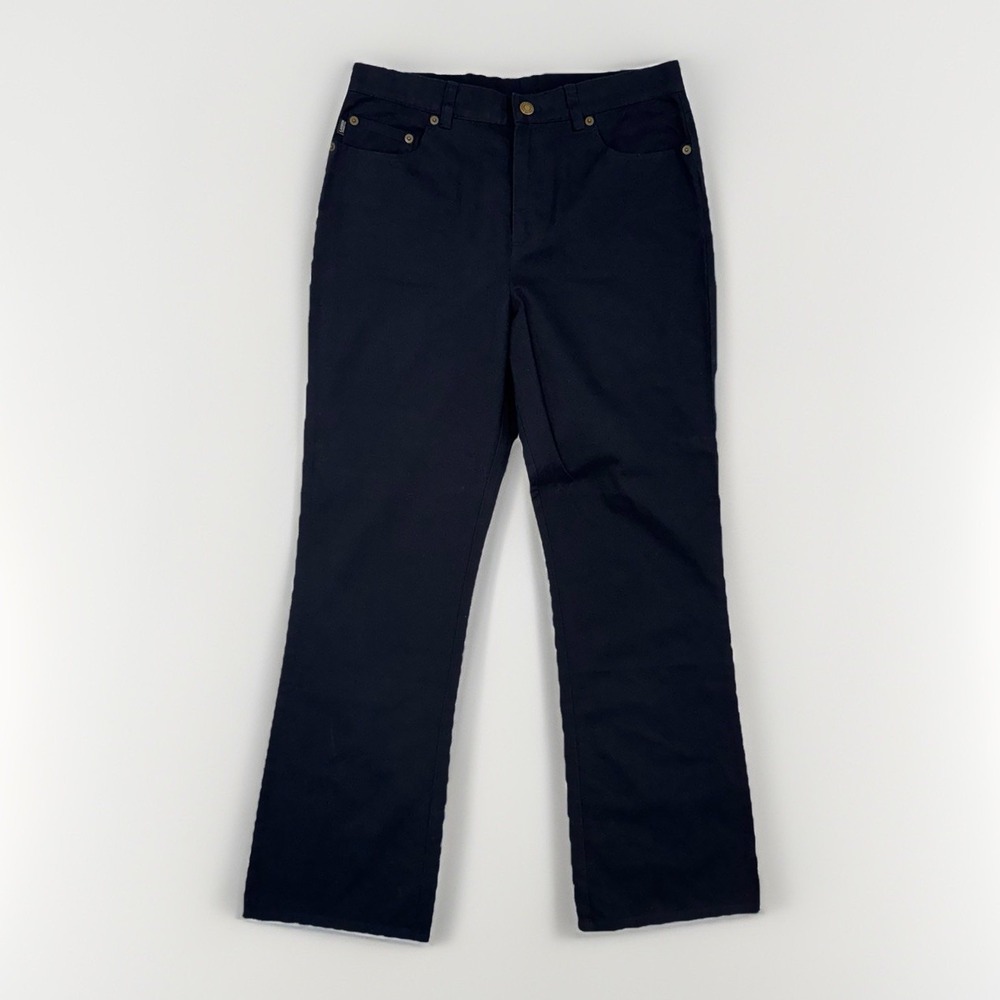 Ralph Lauren Jeans Co Black Jeans Size 8 Straight Mid Rise Kicked-Out Flare Leg